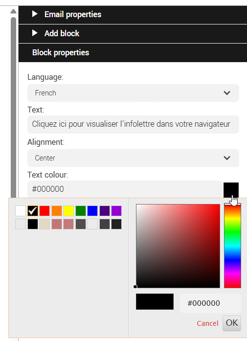 Text colour