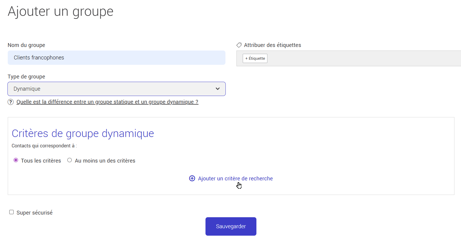 Ajouter un critère de recherche